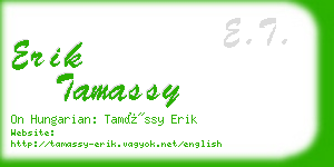 erik tamassy business card